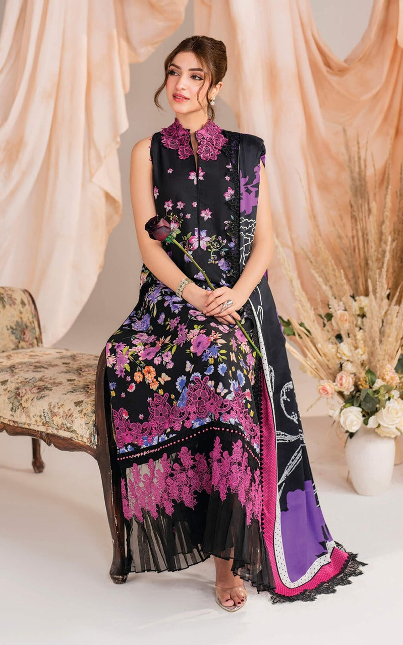 Asifa & Nabeel Printed Embroidered Lawn - 3pcs Unstitched