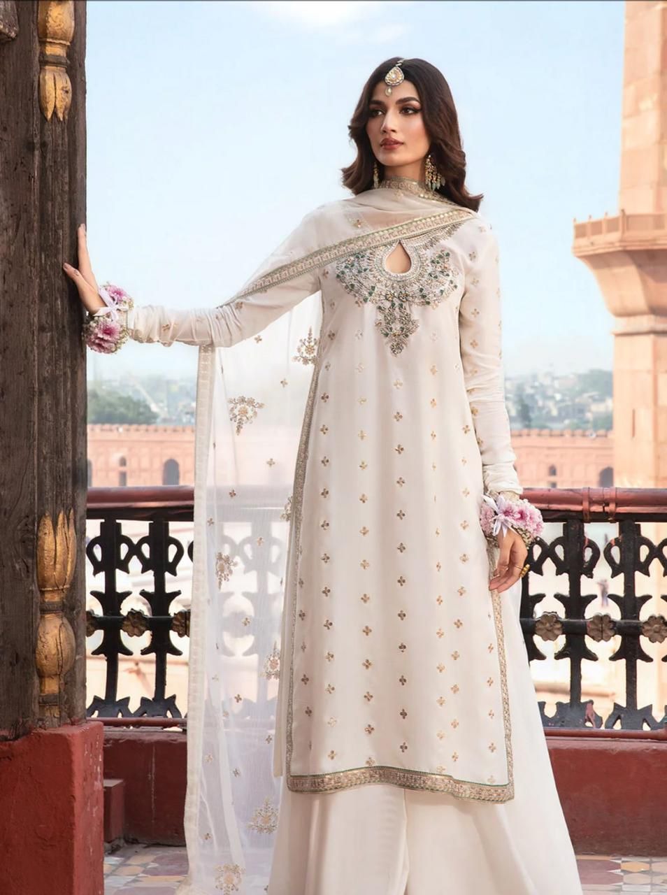Azure Embroidered Chiffon 3 Piece Unstitched Suit Collection