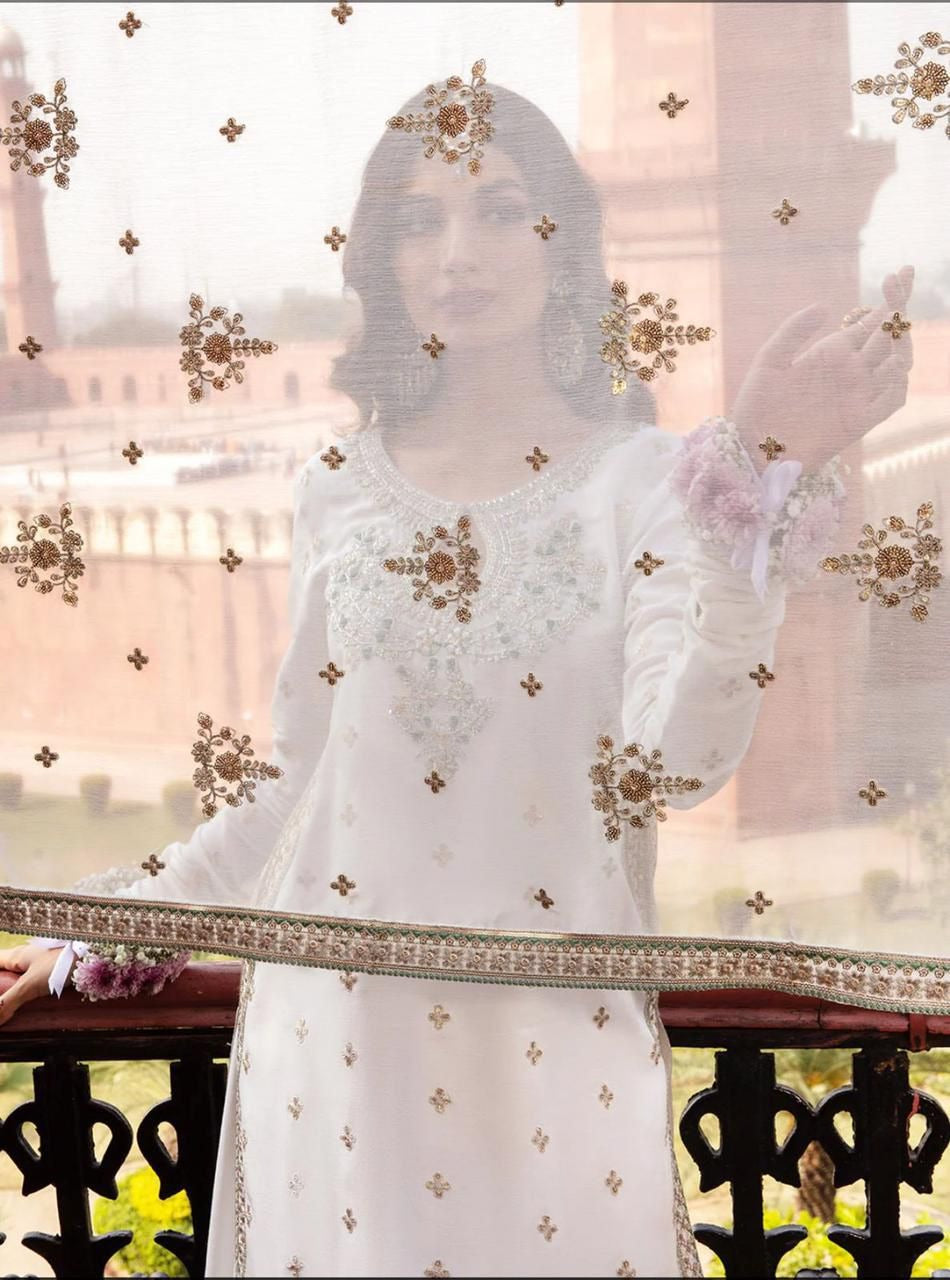 Azure Embroidered Chiffon 3 Piece Unstitched Suit Collection